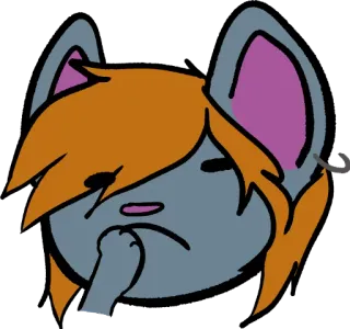 🤔 8edccbaf kat, dier, cartoon, verdrietig, denkend, harig telegram sticker