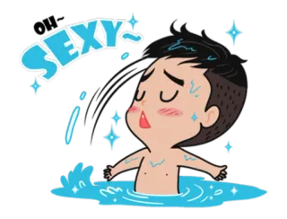 😍 4eb7334f SEXY sexy, Cartoon, süß, Wasser, Schweiß, Figur whatsapp sticker