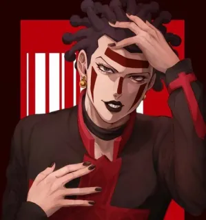 🌿 416b3d0a Anime, Seni, Karakter, Kode batang, Merah telegram sticker