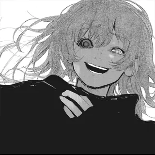 😂 ee484540 อนิเมะ, มังงะ, น่าขนลุก, สยองขวัญ, ตัวละคร, ยิ้ม, ตาเดียว telegram sticker