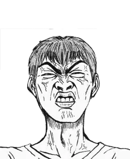 😒 0c7a88df giận dữ, mặt, nhăn nhó, biểu cảm, manga, anime telegram sticker