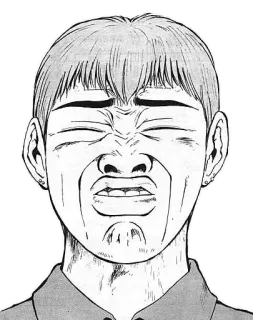 😗 58f5d3a2 mặt, nhăn nhó, ghê tởm, biểu cảm, chân dung, manga, anime, phản ứng telegram sticker