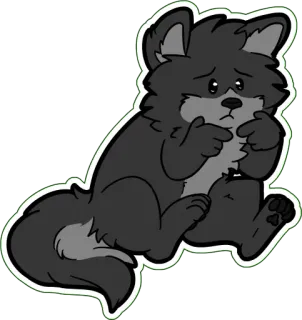 🥺 a2f20167 triste, lobo, animal, dibujo animado, pegatina, gris whatsapp sticker