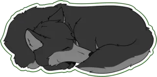 😴 bf834ec2 lobo, durmiendo, animal, dibujos animados, pegatina whatsapp sticker