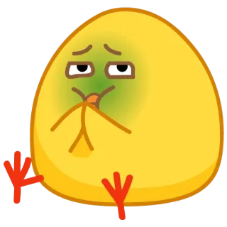 😪 41ec4b1c Blob, Amarelo, Doente, Triste, Emoji, Desenho animado whatsapp sticker