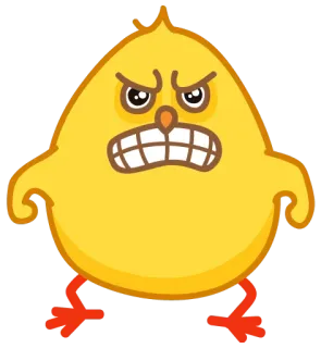 😠 92b72302 bravo, pássaro, frango, emoji, desenho animado, amarelo, irritado whatsapp sticker