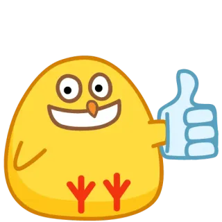 👍 efb4803e Emoji, Frango, Pássaro, Animal, Polegar para cima, Desenho animado whatsapp sticker
