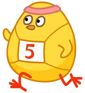 🏇 f50bee55 5 pássaro, corrida, pintinho, número 5, atleta, desenho animado whatsapp sticker