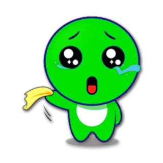 😦 3b889dfc smutny, płaczący, kreskówka, zielony, emoji, zdenerwowany, emocjonalny whatsapp sticker