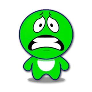😰 68a00cd5 Kreskówka, Zielony, Smutny, Zmartwiony, Zły, Postać whatsapp sticker