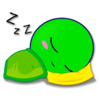 😴 ccdfbda1 zzz sen, śpiący, zzz, zielony, poduszka, kreskówka whatsapp sticker