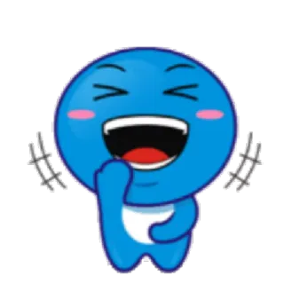 😂 975ad03f blaue Figur, lachen, Cartoon, fröhlich, Sticker telegram sticker