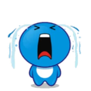 😭 afe93379 traurig, weinen, blau, emotion, cartoon, maskottchen, tränen telegram sticker