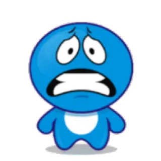 😥 f9377b11 blau, verängstigt, geschockt, Cartoon, traurig, besorgt telegram sticker