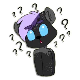 ❔ 2b473992 Anime, Pontos de interrogação, Pensando, Cinza, Anthro, Desenho animado, Expressão, Confusão whatsapp sticker