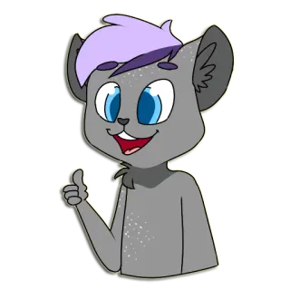 👍 6dcecafc desenho animado, animal, polegar para cima, ilustração, fofo, positivo whatsapp sticker