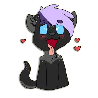 ❤️ ff3184fb gato, desenho animado, fofo, anime, amor, corações whatsapp sticker