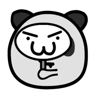 🐼 95b1c804 パンダ, 漫画, 動物, キャラクター, 中指, 不快, ステッカー telegram sticker