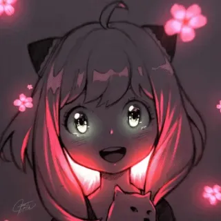 😍 1f4323b1 Anya Forger Spy x Family anime, spy x family, anya forger, cute, pink, flower telegram sticker