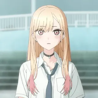 😕 90246576 Marin Kitagawa My Dress-Up Darling anime, girl, school uniform, cute, manga telegram sticker