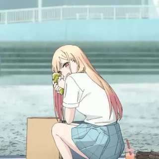 😉 ad2050d6 Marin Kitagawa My Dress-Up Darling anime, girl, crying, sad, emotional, My Dress-Up Darling, Marin Kitagawa telegram sticker