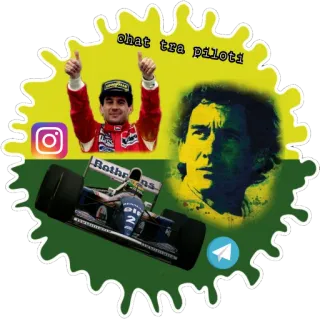 🛑 8aab6c34 Ayrton Senna chat tra piloti senna, formule 1, racen, auto, kampioen whatsapp sticker