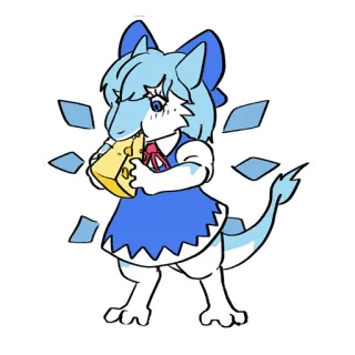 🧀 f3b10525 animal, dibujos animados, lindo, peludo, queso, azul, anime telegram sticker
