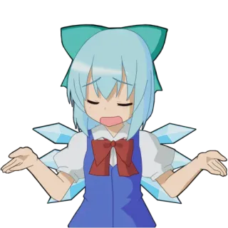 👐 4eb1d30b Cirno Touhou Project Anime, Manga, Postać, Cirno, Touhou Project, Zdezorientowany telegram sticker