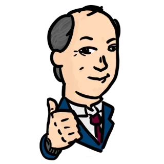 🙂 e9da48d0 ผู้ชาย, ยกนิ้วโป้ง, ธุรกิจ, ชุดสูท, การ์ตูน, บวก, ดี telegram sticker