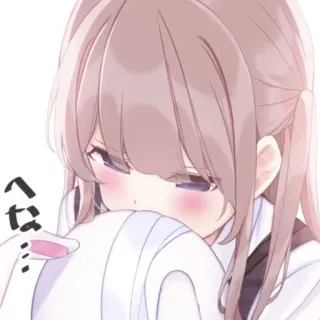 😞 0e3a6ae1 へな Anime, Gadis, Lucu, Blush, Jepang telegram sticker