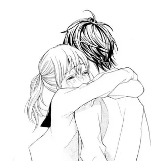 ❣️ 17447072 Anime, Manga, Peluk, Sedih, Air Mata, Emosional, Persahabatan, Pasangan telegram sticker