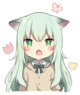 🤩 5dfd8abc Anime, Gadis kucing, Imut, Kawaii, Manga, Chibi, Telinga hewan telegram sticker