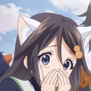 😮 677daedc anime, telinga kucing, imut, gadis, kartun telegram sticker