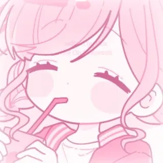 🍓 7f040c50 Anime, Kawaii, Lucu, Merah muda, Minum, Chibi, Gadis telegram sticker