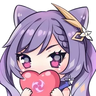 ❤️ 93635696 Keqing Genshin Impact Anime, Game, Genshin Impact, Keqing, Kawaii, Chibi telegram sticker