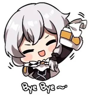 👋 23cbe3db Bye Bye ~ Chibi, Anime, Kreskówka, Do widzenia, Machanie telegram sticker