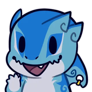 👋 579a5517 ドラゴン, 青, かわいい, ファンタジー, 動物 whatsapp sticker