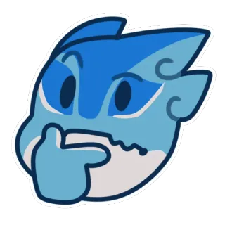 🤔 b15ef35c 考えている, 不安, 好奇心, キャラクター, 青 whatsapp sticker