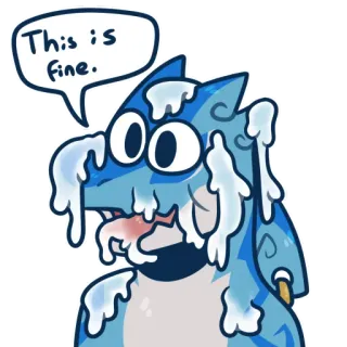 🥛 b56f51eb This is fine. 氷, 漫画, 大丈夫, ミーム whatsapp sticker