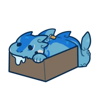 📦 e60aae81 猫, 箱, サメ, かわいい, ステッカー, 動物, 漫画 whatsapp sticker