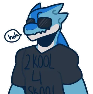 ✏ ee3a0044 heh 漫画, キャラクター, サングラス, ユーモア, Tシャツ, クール, 学校 whatsapp sticker