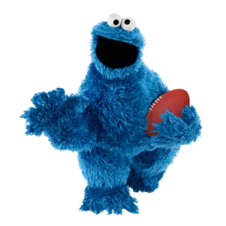 🏈 0df7af44 Cookie Monster Sesame Street Коржик, Улица Сезам, мультфильм, синий монстр, печенье, милый telegram sticker