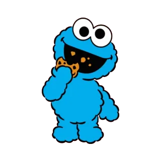 😁 26ce0adb Cookie Monster Sesame Street печенье, монстр, улица сезам, синий, мультфильм telegram sticker