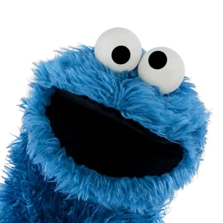 😀 4774aab5 Cookie Monster Sesame Street печеньковый монстр, улица сезам, марионетка, синий, маппет, детская передача telegram sticker