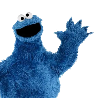 🖐 497cd685 Cookie Monster Sesame Street улица Сезам, коржик, синий, монстр, мультфильм, персонаж telegram sticker