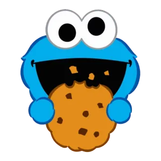 😃 771c2ca6 Cookie Monster Sesame Street Коржик, Улица Сезам, печенье, мультяшный персонаж, синий, монстр telegram sticker