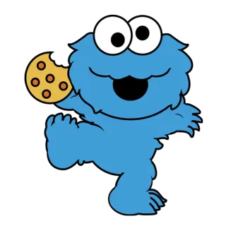 👍 838495d4 Cookie Monster Sesame Street Мультфильм, Улица Сезам, Коржик, Печенье, Синий telegram sticker