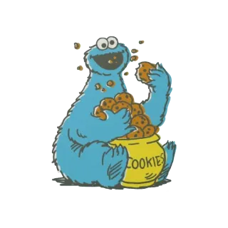 😘 cf2cac57 Cookie Monster Sesame Street COOKIES Коржик, печенье, Улица Сезам, мультперсонаж telegram sticker