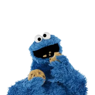 🍪 e7ecb27b Cookie Monster Sesame Street печенье, монстр, Улица Сезам, синий, мультяшный персонаж telegram sticker