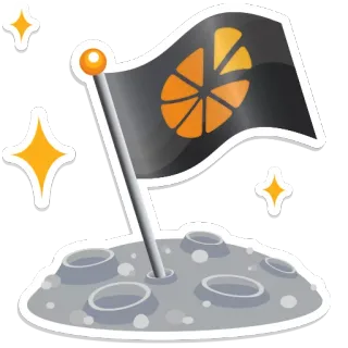 🌜 125a8ca7 bendera, bulan, luar angkasa, planet, bintang, oranye, hitam telegram sticker